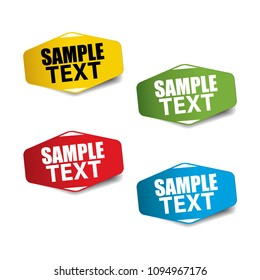 Sample text Realistic,Sticker and Tag set -vector illustration