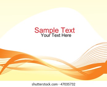 sample text and scroling wave on the bottom