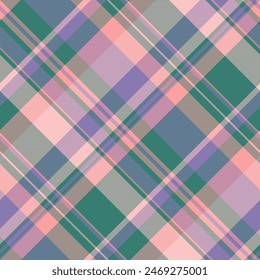 Sample texture seamless textile, merry christmas check plaid vector. Template tartan fabric pattern background in teal and indigo colors.