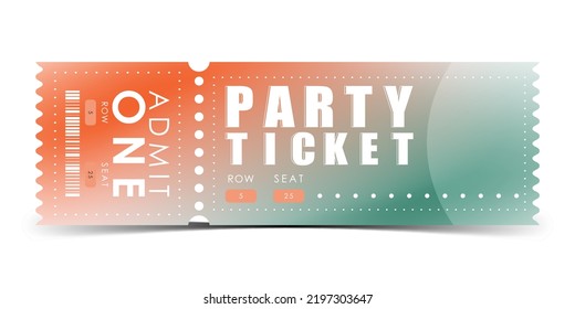 Sample Ticket To Enter The Party. Ticket Design Template. Vector.