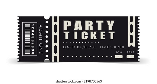 Sample Ticket To Enter The Party. Modern Ticket Card Template. Vector.