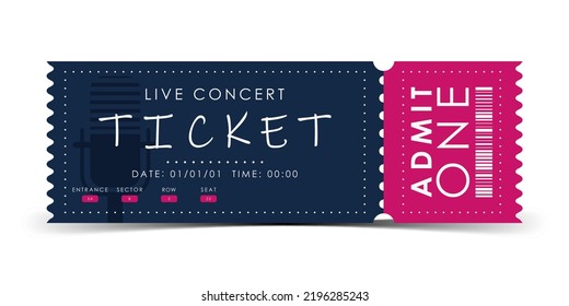 Sample Ticket Entry Musical Concert Modern Stock Vector (Royalty Free ...