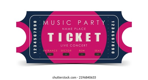 Sample Ticket Musical Concert Modern Ticket Stock Vector (Royalty Free ...