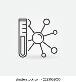 Sample Tube with Chemical Compound vector Science concept thin line icon or symbol