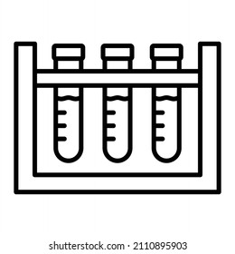 Sample Tube Vector Outline Icon Isolated On White Background
