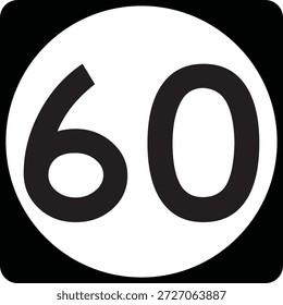 Sample US State Highway 60 Circular Shield Marker Editable Vector