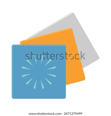 Sample vector icon, catalogue of architecture decoration material i.s. tile, vinyl, linoleum and wallpaper for choose selection concept with pattern, texture, style, color for interior house building.