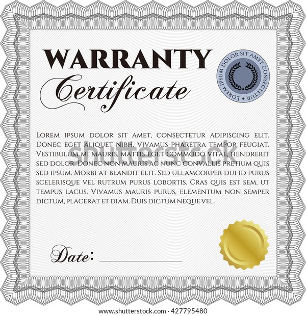 Sample Warranty Certificate Complex Linear Background Stock Vector Royalty Free 427795480