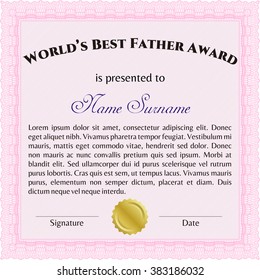 Sample Warranty certificate template. Elegant design. Vector illustration. With guilloche pattern. 