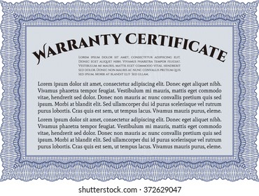 Modelo de certificado de garantía. Incluye antecedentes. Muy Detallado. Con texto de ejemplo. 