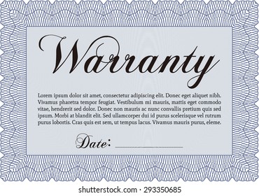 Modelo de certificado de garantía. Muy Detallado. Diseño complejo. Incluye antecedentes. 