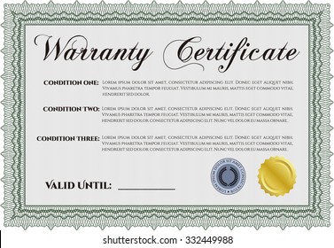 Warranty Certificate Complex Frame Design Vector Stock Vector (Royalty ...