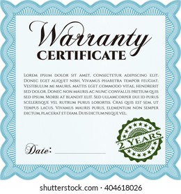 Sample Warranty Certificate Vector Illustration Excellent Stock Vector ...