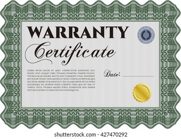 Sample Warranty. With linear background. Beauty design. Border, frame. 