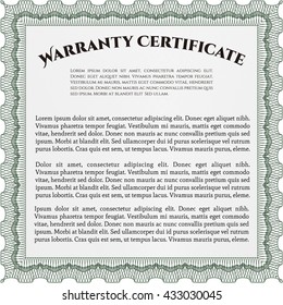Sample Warranty template. With great quality guilloche pattern. Sophisticated design. 