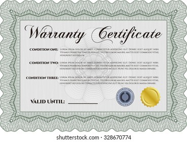 Sample Warranty template. It includes background. Very Customizable. With sample text. 