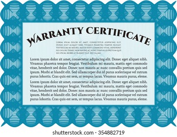Beispiel für eine Garantievorlage. Perfekter Stil. Mit komplexem Hintergrund. Mit Beispieltext.