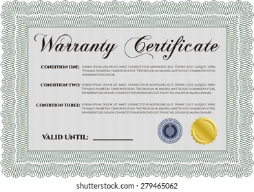 Warranty Certificate Template Complex Border Design Stock Vector ...