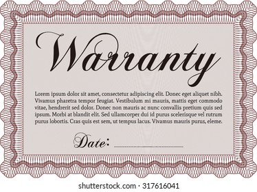 Sample Warranty template. Very Customizable. With sample text. With sample text. 