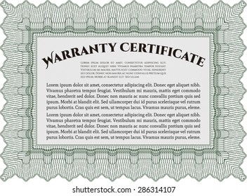 Sample Warranty. Vector illustration. Complex border design. It includes background. 