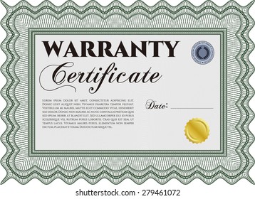 Sample Warranty. Very Customizable. Complex border design. With complex background. 