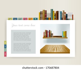 Sample web page. Bookstore page. Vector illustration. 