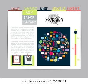 Sample web page. Vector illustration. 