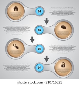 Sample website with buttons and icons. eps10