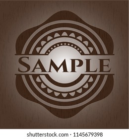 Sample wooden emblem. Retro