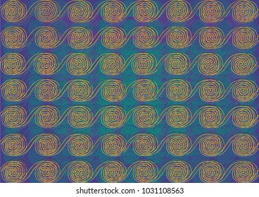 Sampled Yellow Spiral Texture with Blue Background