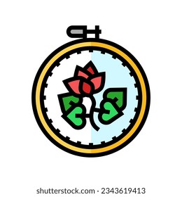 sampler embroidery hobby color icon vector. sampler embroidery hobby sign. isolated symbol illustration