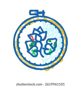 sampler embroidery hobby doodle icon sketch vector. sampler embroidery hobby sign. isolated symbol illustration