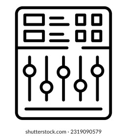 Sampler Synthesizer Symbol Umriss Vektorgrafik. Dj Klavier. Audioinstrument