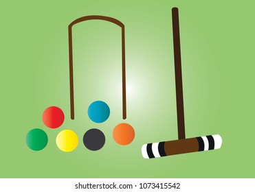 a samples of balls used in croquet game,