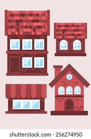samples of brick houses on a light background