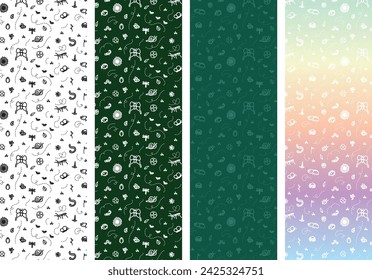 samples of bugs and plants pattern. 