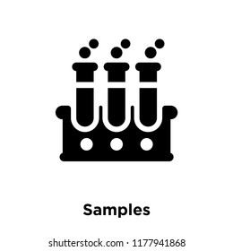 Samples icon vector isolated on white background, logo concept of Samples sign on transparent background, filled black symbol