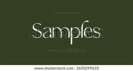 Samples modern alphabet letters font logo. Typography luxury minimal lettering fonts decorative wedding vintage retro logos. vector illustration