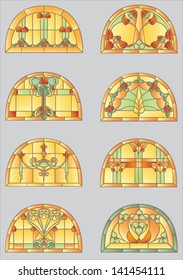 Samples stained glass window with flowers