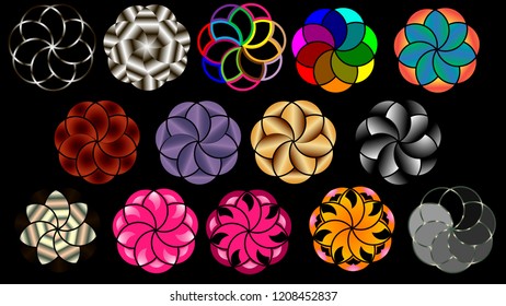 Samples Of Vector Backgrounds From Concentric Circles With Different Color Options. The Use Of These Patterns Allows You To Increase Attendance.