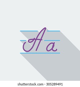 Samples in words icon. Flat vector related icon with long shadow for web and mobile applications. It can be used as - logo, pictogram, icon, infographic element. Vector Illustration.
