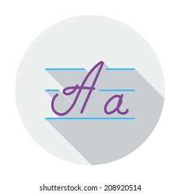 Samples in words. Single flat color icon. Vector illustration.