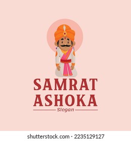 Samrat Ashoka vector mascot logo template.
