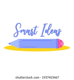 Samrt ideas pencil blue creativity thinking icon- Vector