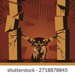 samson toppling the temple pillars