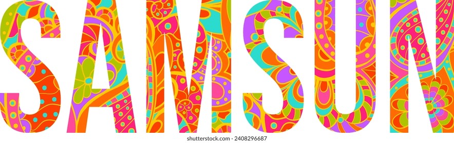 Samsun city name creative pattern texture