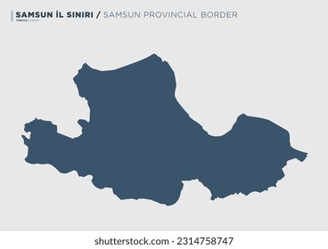 Samsun province of Turkey, province map.