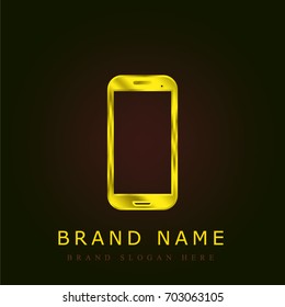 Samsung Galaxy golden metallic logo