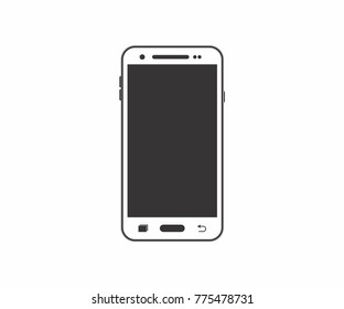 samsung phone mockup template. black screen on white background