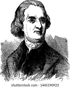 Samuel Adams, ilustración vintage grabada